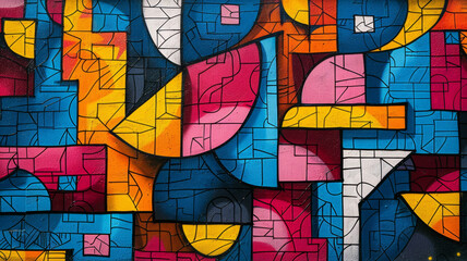 Obraz premium more white less colors abstract graffiti pattern 3 colors,generative ai