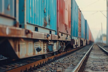 Obraz premium logistic train in industrial logistic