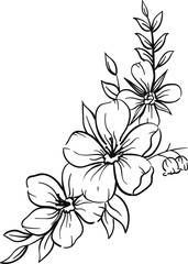 Line Detail Flowers