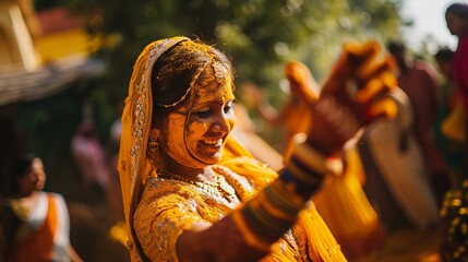 Joyful Haldi Festivities: Bride's Hands