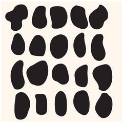 Fototapeta premium Organic blob shape with irregular form abstract with illustration style doodle and line art