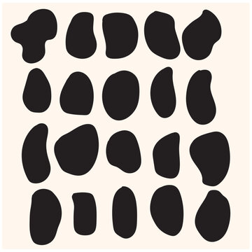 Organic blob shape with irregular form abstract with illustration style doodle and line art
