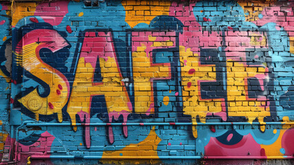 vector 3d realistic graffiti, urban street art style.generative ai
