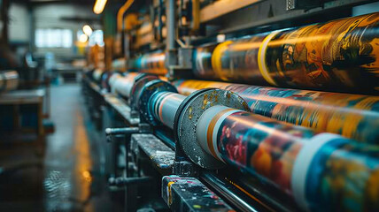 Printing: Print patterns through screen printing or heat transfer printing,generative ai - obrazy, fototapety, plakaty