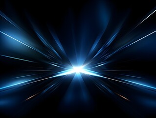 Dazzling Blue Beams of Light Bursting in a Futuristic Abstract Montage with Bright Spotlights and Projector Effects