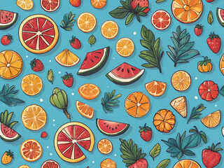 Background pattern with fruits