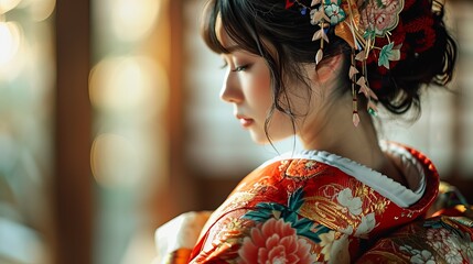 Japanese Bride: Traditional Kimono Photograph