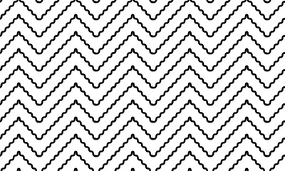 Seamless pattern with wavy zig zag Monochrome texture. Vector resize able 