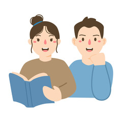 Obraz premium People reading books concept love for literature