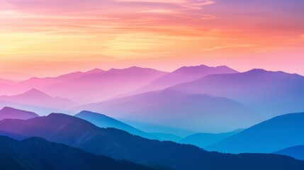 Obraz premium Mountains against stunning blue sky, breathtaking natural scenery