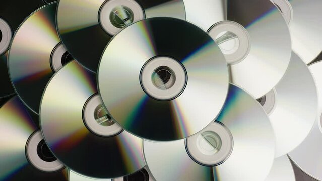  rotating shot of compact discs cds