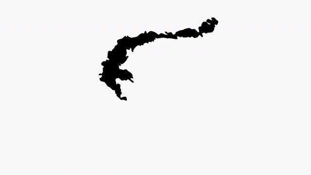 animated video forming a map of Balkhash in Kazakhstan