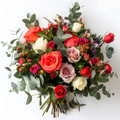 Bouquet of roses for Valentine's Day