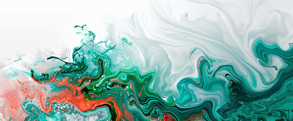 "Journey into elegance and tranquility with this abstract masterpiece, where dark teal and light beige waves dance amidst organic topography, evoking the serenity of marbleized art