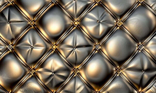 Luxury 3D tiles made of golden leather elements 