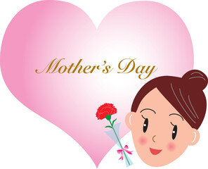 ハートとカーネーションの母の日
