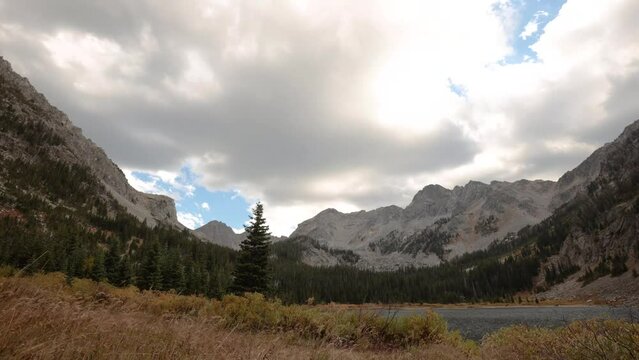 A timelipse of the day passing during the Fall at high elevation in the Spanish Peaks in Montana