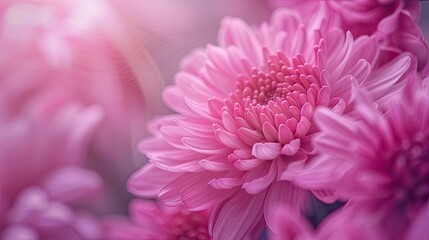 Radiant pink chrysanthemums in soft focus
