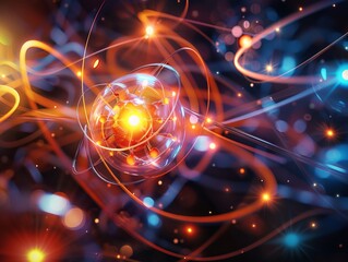 Physics quantum and quantum entanglemen - obrazy, fototapety, plakaty