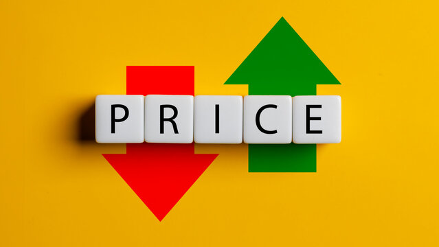 A word puzzle with the word price written in white letters