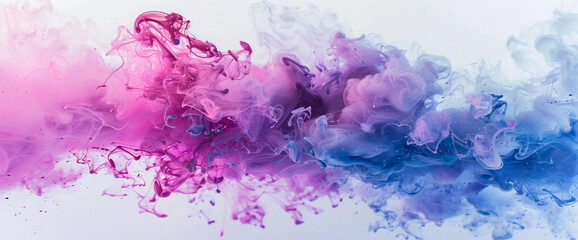 Vibrant bursts of magenta and serene sweeps of pastel blue converge against a pure white...