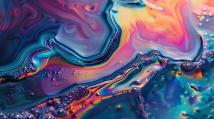Glistening Texture Pattern Background Resembling Iridescent Oil Spill
