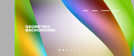 The geometric background features a rainbow of colors, including violet, magenta, and electric blue. This colorful design is perfect for electronic devices and technologyrelated materials