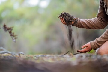 soil science studying farming sustainable and effects on the environment collecting data and samples in australia