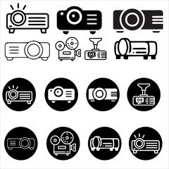 Multimedia Projectors icons and symbol 
