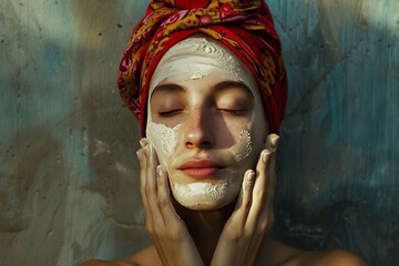 Women using skin care 