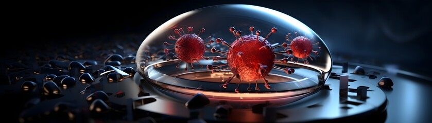 Futuristic Nanotech Microscale Structures and Molecular Visualizations - obrazy, fototapety, plakaty