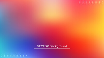 Smooth and blurry colorful gradient mesh background. Modern bright rainbow colors. Easy editable soft colored vector banner template. Premium quality