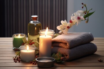 spa still life with candles