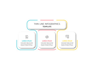 Obraz premium Vector business infographic template with 3 options or steps with icons.