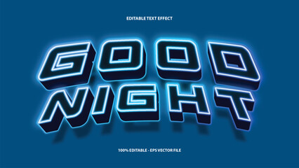 Vector Good Night Editable Text Effects