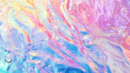 Liquid Texture Pattern with rainbow Ombre Iridescent Shine