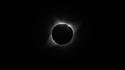 Brilliant solar eclipse with dramatic setting. A stunning view of a solar eclipse surrounded by powerful sunbeams, rays piercing through a dynamic setting, symbolizing awe and wonder