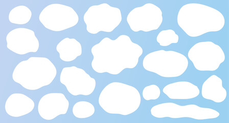 ふわふわした雲の背景イラスト　背景イラスト