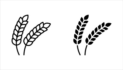 Farm wheat ears icon set. vector illustration on white background. eps 10 - obrazy, fototapety, plakaty