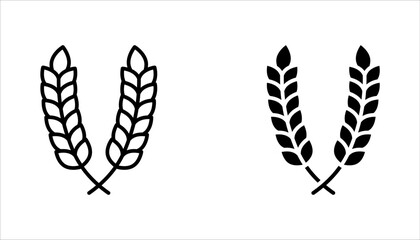 Farm wheat ears icon set. vector illustration on white background. eps 10