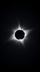 Brilliant solar eclipse with dramatic setting. A stunning view of a solar eclipse surrounded by powerful sunbeams, rays piercing through a dynamic setting, symbolizing awe and wonder