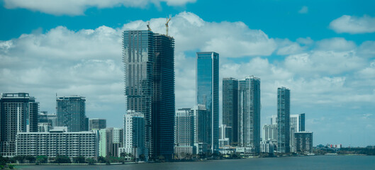 skyscrapers in the city new urban buildings miami Florida 