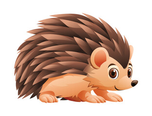 Cute hedgehog cartoon vector illustration isolated on white background