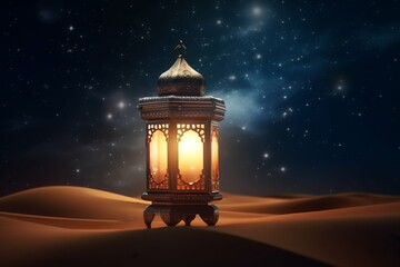 Eid mubarak and ramadan kareem greetings with islamic lantern and mosque. Eid al fitr background
