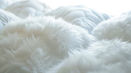 Close-up of fluffy white pillows, evoking a serene and comfortable sweet dream atmosphere