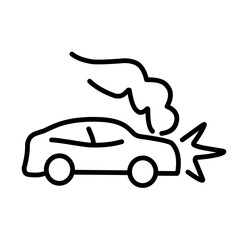 Car Accident Vector Line