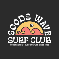 Exploring Surfing with a Japanese Twist Groovy Asia  T-Shirt Design