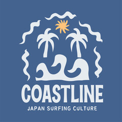 Exploring Surfing with a Japanese Twist Groovy Asia  T-Shirt Design