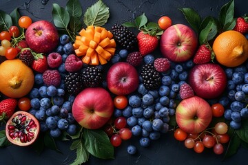 a bunch of fruit that are on a table - Powered by Adobe