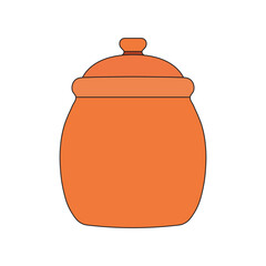 cartoon Vector illustration clay pot icon Isolated on White